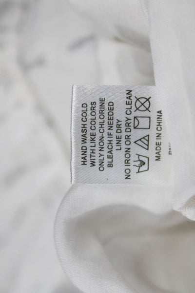 Lost + Wander Womens Mini Sundress White Geometric 80% Rayon 20% Nylon Size L