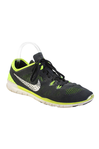 Nike Women's Lace Up Rubber Sole Trainer Sneakers Black Green Size 9.5