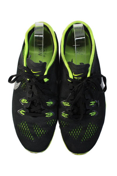 Nike Women's Lace Up Rubber Sole Trainer Sneakers Black Green Size 9.5