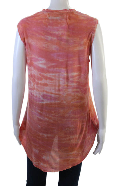 Raquel Allegra Womens Orange Silk Rayon Tunic Tank Sleeveless Crew Neck Size 1