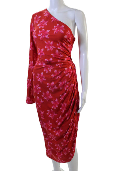 Jonathan Cohen Womens Bodycon Floral Long Sleeve Dress Red Size 2X