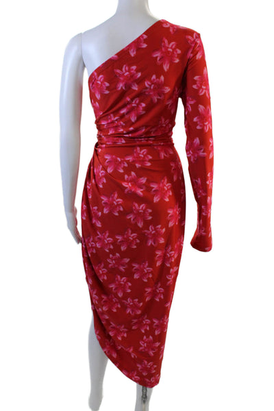Jonathan Cohen Womens Bodycon Floral Long Sleeve Dress Red Size 2X