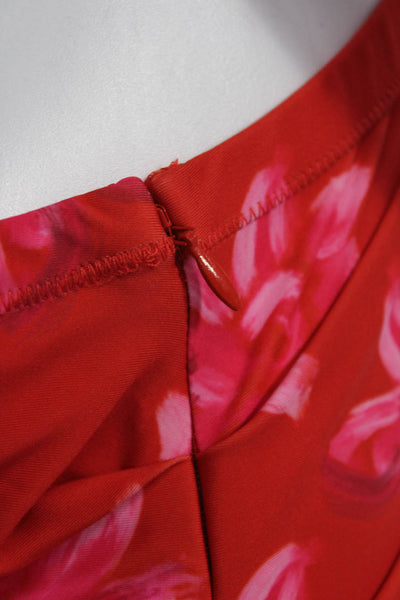 Jonathan Cohen Womens Bodycon Floral Long Sleeve Dress Red Size 2X