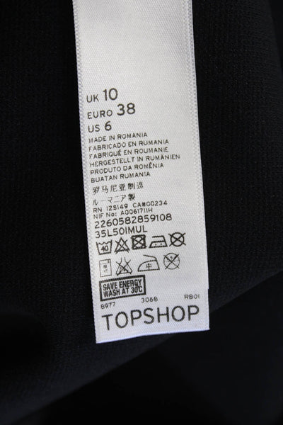 Topshop Women Bodycon Pencil Dress Beige High Neck Sleeveless Size 6