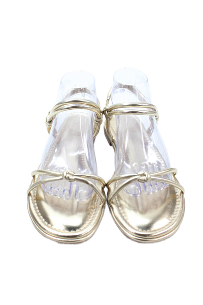 J Crew Womens Metallic Open Toe Ankle Strap Sandals Gold Size 11