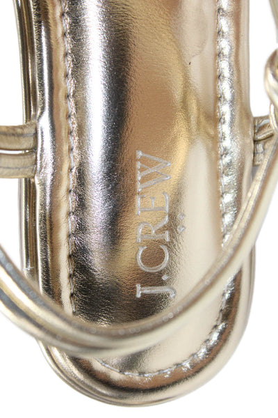 J Crew Womens Metallic Open Toe Ankle Strap Sandals Gold Size 11