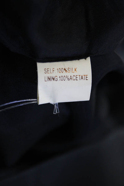 Marchesa Notte Womens Black Silk Shift Dress Short Sleeve Knee Length Size 4