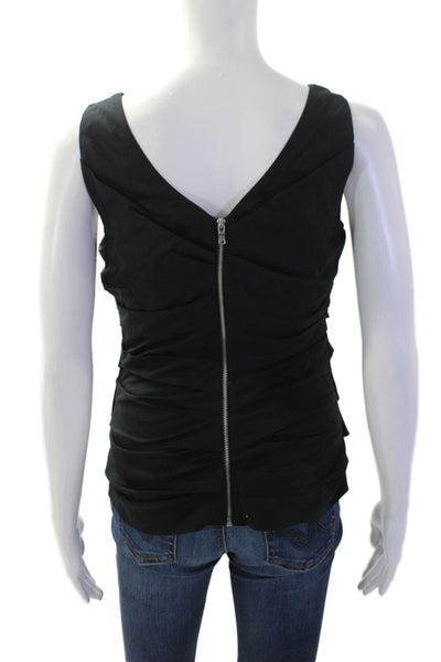 Ann Taylor Women Black Square Neck Sleeveless Tank Classic Size 2