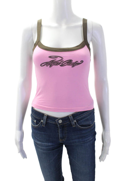Tiger Mist Women Pink Cropped Camisole Square Neck Viscose Size XS