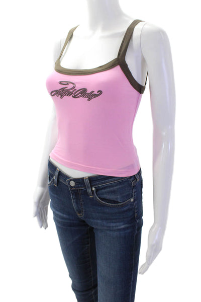 Tiger Mist Women Pink Cropped Camisole Square Neck Viscose Size XS
