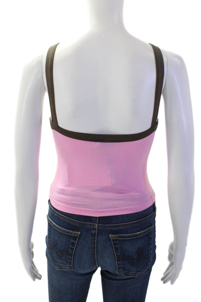 Tiger Mist Women Pink Cropped Camisole Square Neck Viscose Size XS