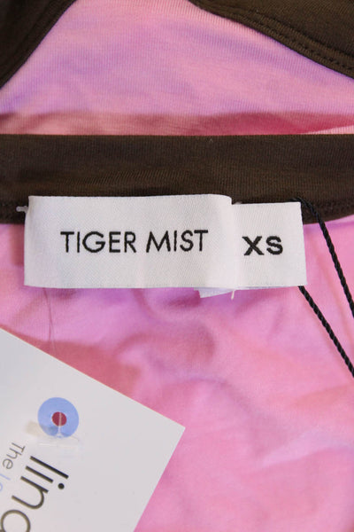 Tiger Mist Women Pink Cropped Camisole Square Neck Viscose Size XS