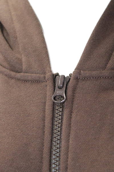 Tiger Mist Women Full-Zip Hoodie Brown Graphic 52% Cotton Size XS