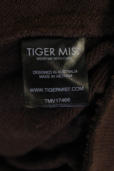 Tiger Mist Women Full-Zip Hoodie Brown Graphic 52% Cotton Size XS