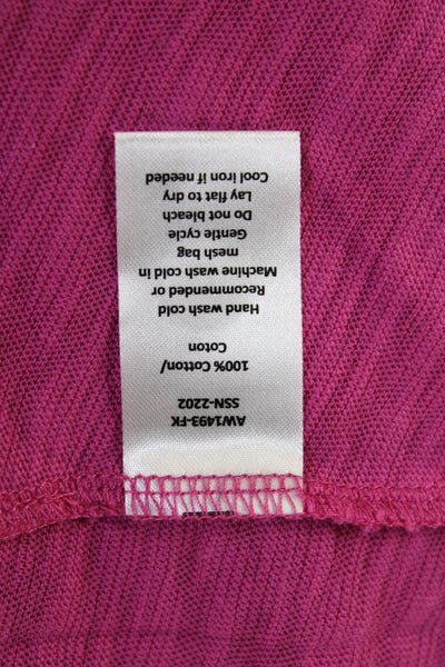 ATM Women Tank Basic Sleeveless Pink Cotton Crew Neck Size M
