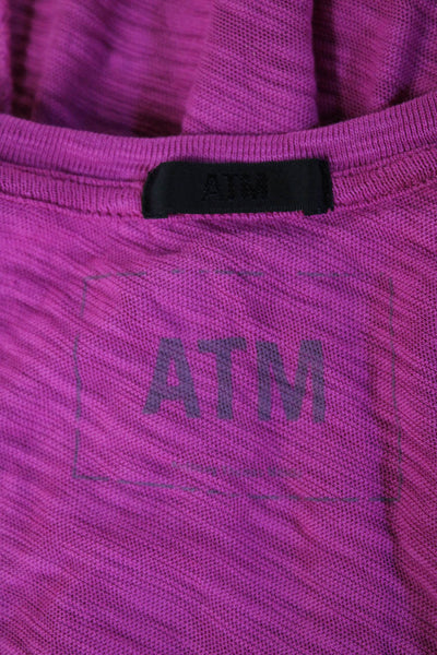 ATM Women Tank Basic Sleeveless Pink Cotton Crew Neck Size M