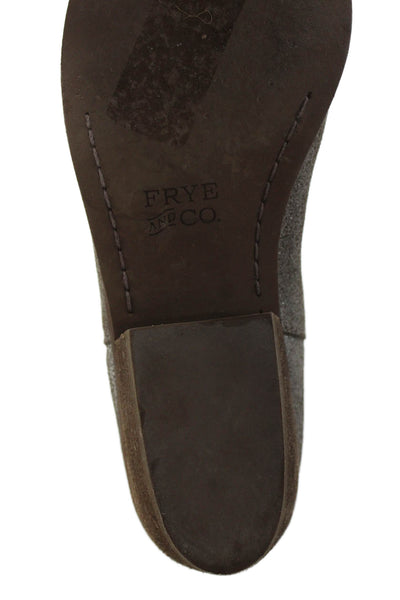 Frye Womens Leather Zip Up Ankle Boots Silver Metallic Size 7.5 Medium