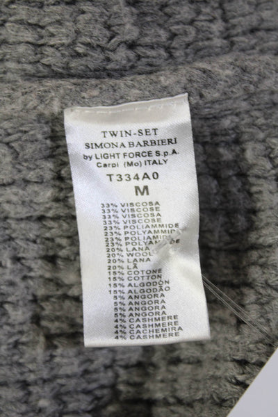 Twin Set Simona Barbieri Unisex Gray Cardigan Sweater Long Sleeve Size M