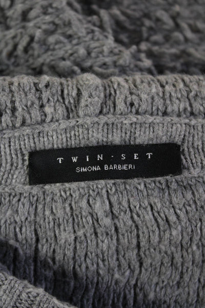 Twin Set Simona Barbieri Unisex Gray Cardigan Sweater Long Sleeve Size M