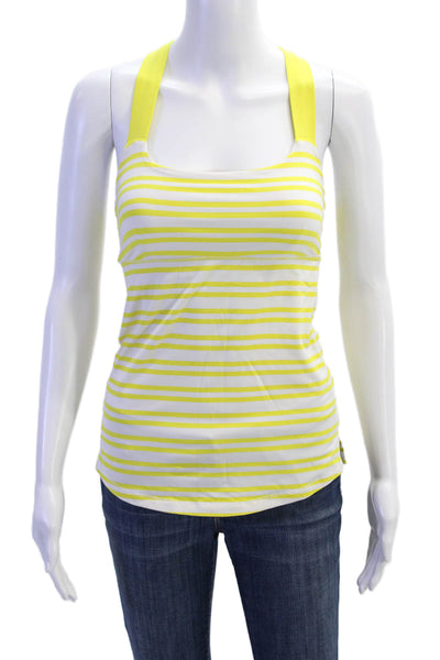 Lululemon Womens White Striped Nylon Square Neck Sleeveless Camisole Size 4