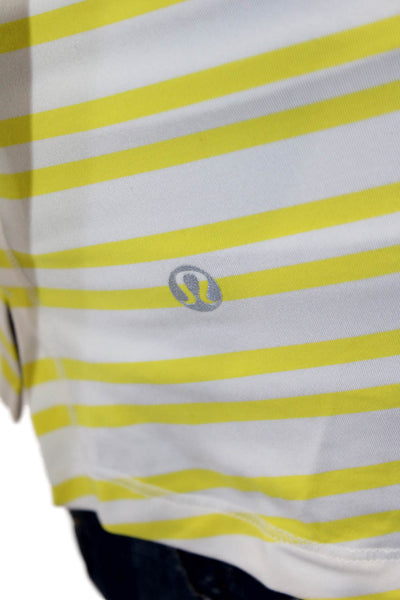 Lululemon Womens White Striped Nylon Square Neck Sleeveless Camisole Size 4