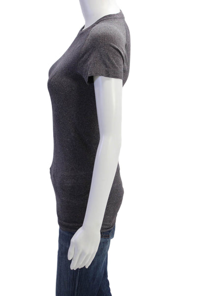 Lululemon, Women Dark Gray Nylon Crew Neck Basic T-Shirt Sleeveless Size 4