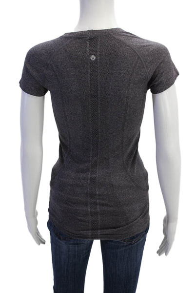 Lululemon, Women Dark Gray Nylon Crew Neck Basic T-Shirt Sleeveless Size 4