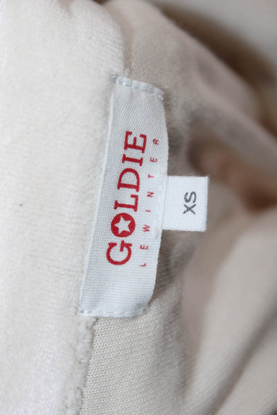 Goldie Women Beige Collared Long Sleeve Button-Up Top Size XS
