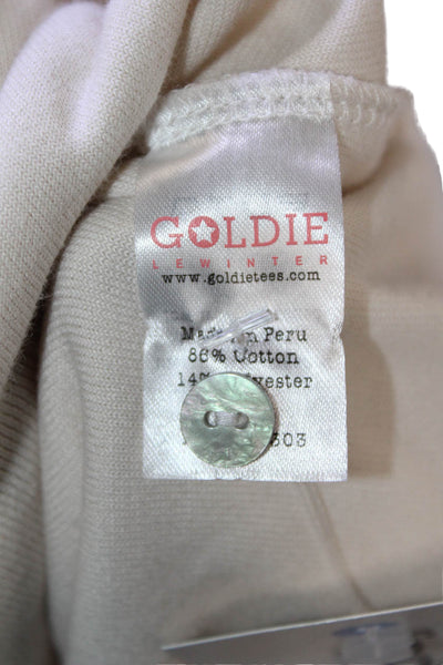 Goldie Women Beige Collared Long Sleeve Button-Up Top Size XS
