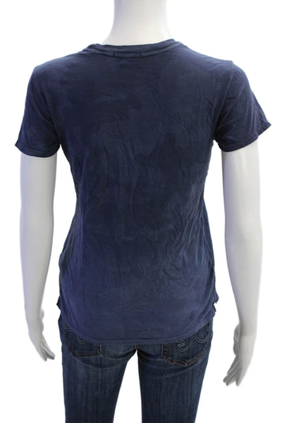 ATM Women Basic Jersey Dark Blue Cotton Crew Neck Short Sleeve T-Shirt Size XS