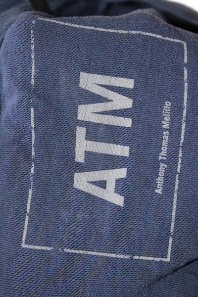 ATM Women Basic Jersey Dark Blue Cotton Crew Neck Short Sleeve T-Shirt Size XS