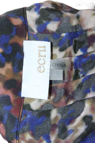 Ecru Women Black Silk Blend Button 3/4 Sleeve Blouse Size XS