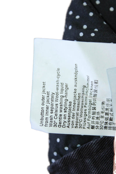 Marccain Women Dark Gray Cotton Blend Collared Button Jacket Size 1