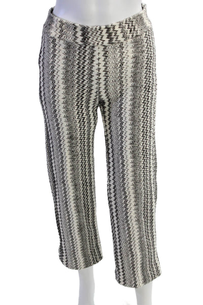 Avenue Montaigne, Women Cropped Pants Black Aztec Pattern Size 0