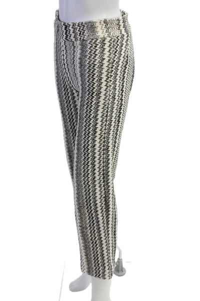 Avenue Montaigne, Women Cropped Pants Black Aztec Pattern Size 0