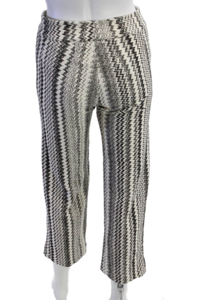 Avenue Montaigne, Women Cropped Pants Black Aztec Pattern Size 0