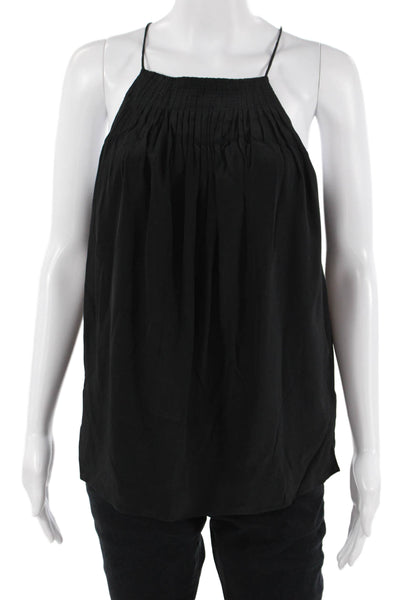 Tibi Women Black Silk Camisole Tie Neck Sleeveless Designer Size 4