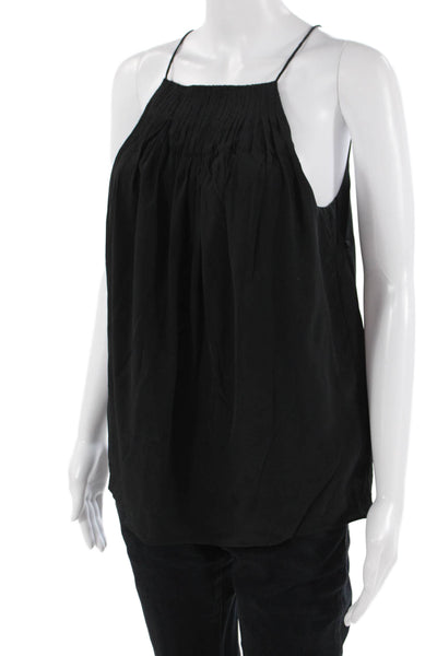 Tibi Women Black Silk Camisole Tie Neck Sleeveless Designer Size 4