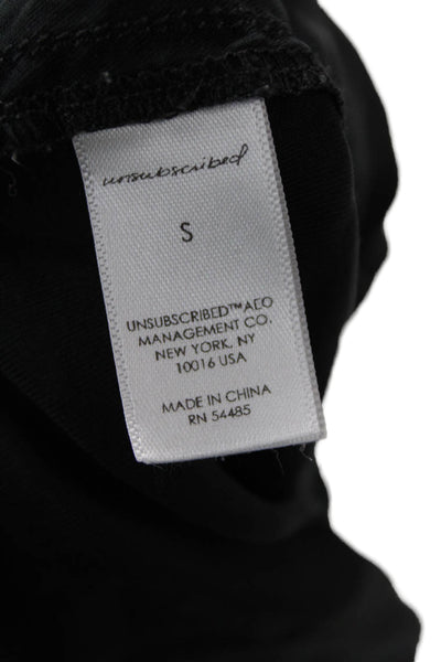 Unsubscribed Women Cropped Silk Camisole Black Bohemian Button Size S