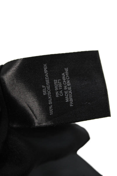 Tibi Women Black Cropped Camisole V-Neck Silk Viscose Button Top Size 6