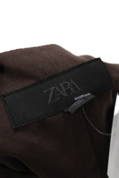 Zara Womens Sleeveless V-Neck Button Solid Cowboy Vest Size S