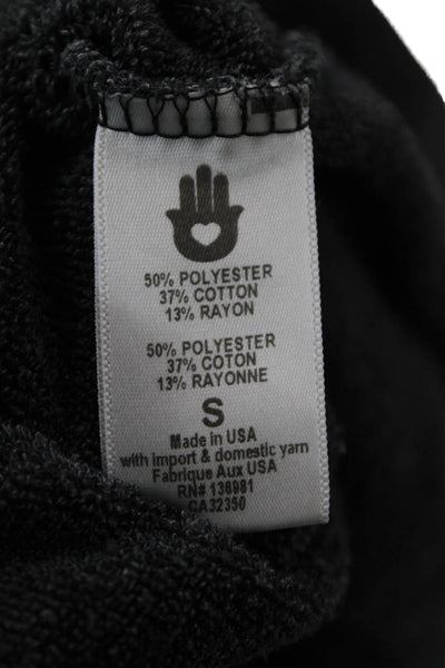 Spiritual Gangster Women Pullover Sweatshirt Dark Gray Graphic Crew Neck Size S