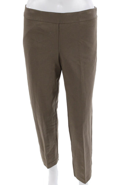 Trina Turk Women Ankle Cropped Dress Pants Brown Zip Size 28
