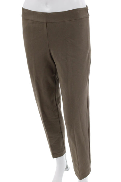 Trina Turk Women Ankle Cropped Dress Pants Brown Zip Size 28