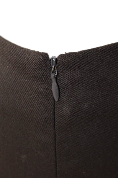 Leggiadro Womens Dress Pants Brown Wool Zip Classic Size 4