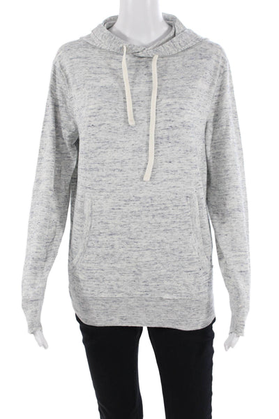 J Crew Mens Pullover Hoodie Gray Drawstring Long Sleeve Size S