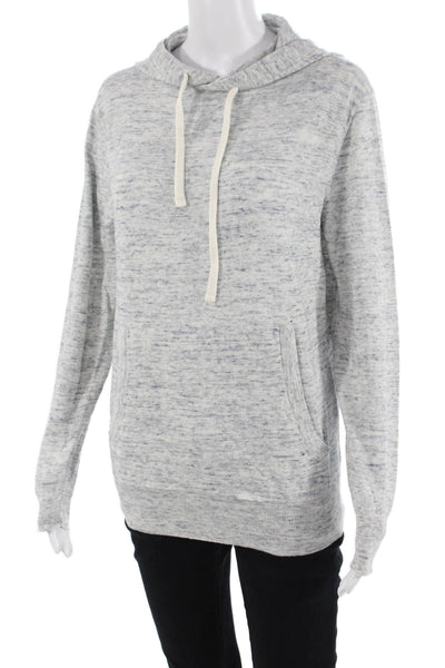 J Crew Mens Pullover Hoodie Gray Drawstring Long Sleeve Size S
