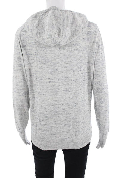 J Crew Mens Pullover Hoodie Gray Drawstring Long Sleeve Size S