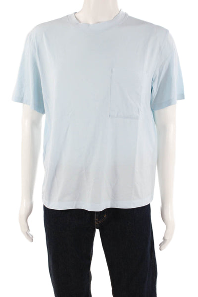 Lululemon Mens Light Blue Cotton Blend Crew Neck Short Sleeve T-Shirt Size M
