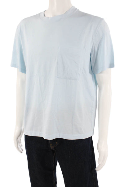 Lululemon Mens Light Blue Cotton Blend Crew Neck Short Sleeve T-Shirt Size M